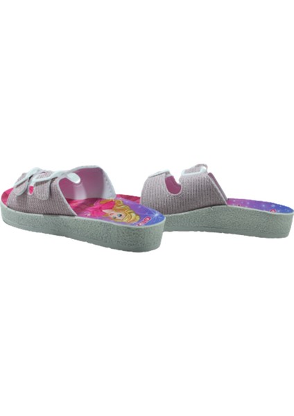 13059 Çift Bantlı Simli Kız Çocuk Terlik - Pudra - 25 modelleri