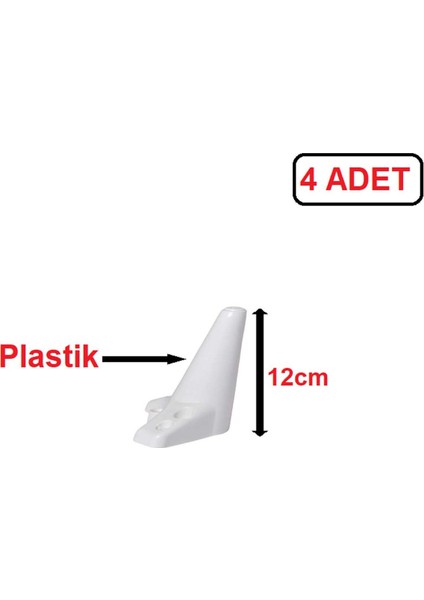 Zirve Plastik Ayak - Baza Ayağı Koltuk-Kanepe Ayağı Puf-Tv Ünitesi Ayağı 12 cm Beyaz Renk 4 Adet