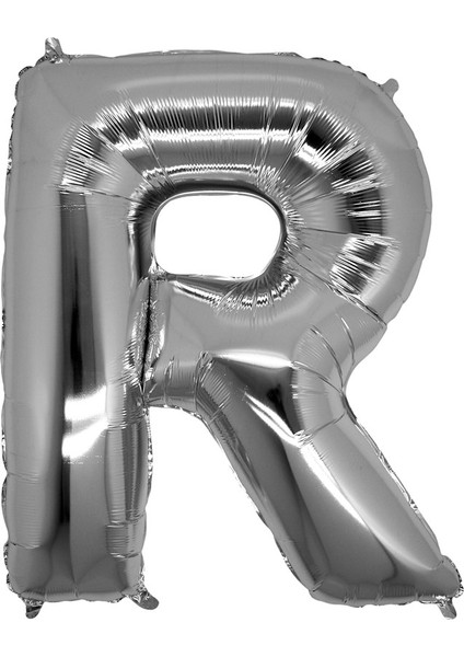 R Harfi Gümüş Folyo Balon