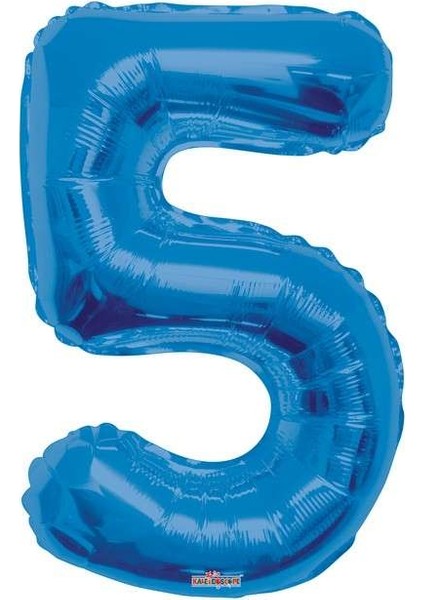 Folyo Balon 5 Rakamı Mavi 100 cm
