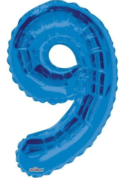Folyo Balon 9 Rakamı Mavi 100 cm