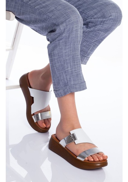 Lori Deri Sandalet Beyaz