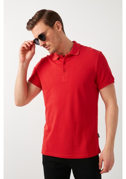 % 100 Pamuk Düğmeli Polo T Shirt Erkek POLO 5902127