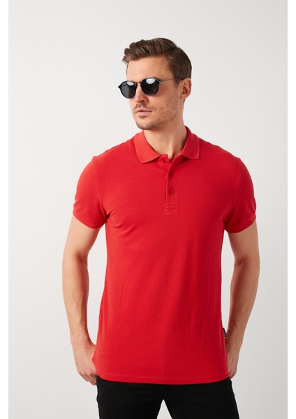 % 100 Pamuk Düğmeli Polo T Shirt Erkek POLO 5902127