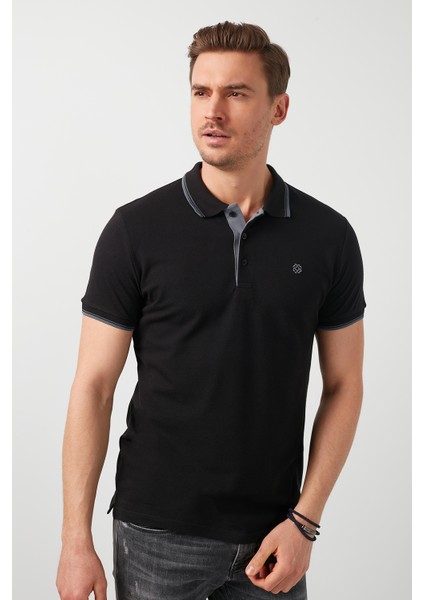 % 100 Pamuk Düğmeli Polo T Shirt Erkek POLO 5902118