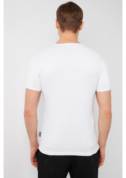 % 100 Pamuklu V Yaka Basic T Shirt Erkek T SHİRT 5902144