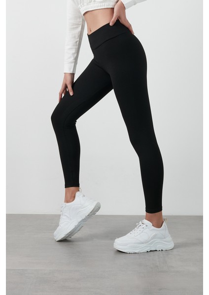 Büyük Beden Seçeneğiyle Yüksek Bel Toparlayıcı Üşütmeyen Kışlık Spor Tayt Kadın Tayt 626TIGHTS