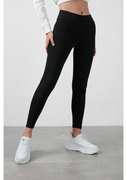 Büyük Beden Seçeneğiyle Yüksek Bel Toparlayıcı Üşütmeyen Kışlık Spor Tayt Kadın Tayt 626TIGHTS fırsatları