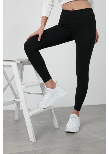 Büyük Beden Seçeneğiyle Yüksek Bel Toparlayıcı Üşütmeyen Kışlık Spor Tayt Kadın Tayt 626TIGHTS indirimleri