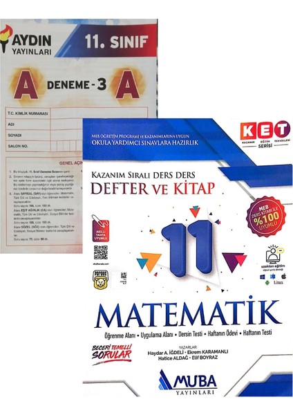 Muba Yayınları 11. Sınıf K.e.t Serisi Matematik Konu Anlatımlı Soru Bankası Yeni Aydın Denemeli