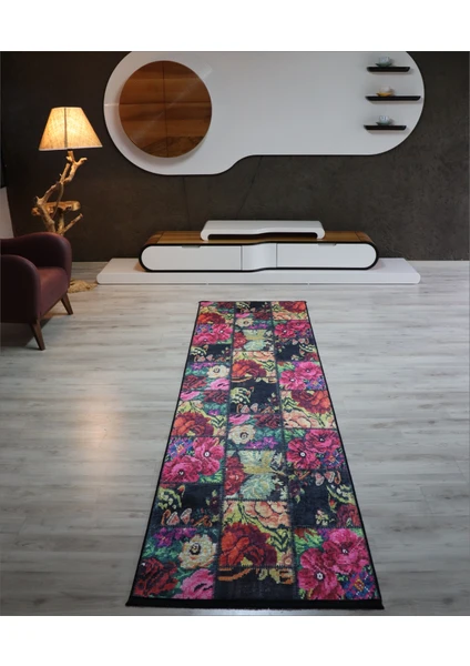 Patchwork Salon Halısı Karabağ Mutfak Halısı Kırkyama Koridor Yolluk Dekoratif Kilim Modelleri Makinada Yıkanabilir Kaymaz Halı