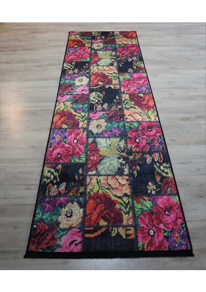 Patchwork Salon Halısı Karabağ Mutfak Halısı Kırkyama Koridor Yolluk Dekoratif Kilim Modelleri Makinada Yıkanabilir Kaymaz Halı