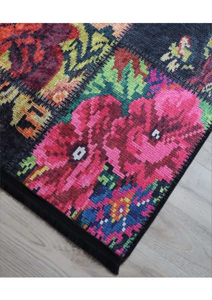 Patchwork Salon Halısı Karabağ Mutfak Halısı Kırkyama Koridor Yolluk Dekoratif Kilim Modelleri Makinada Yıkanabilir Kaymaz Halı