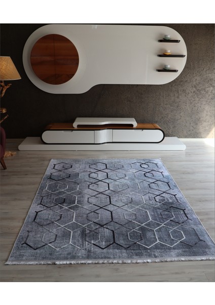 Arte Modern Nakışlı Gri Salon Halısı Makinede Yıkanabilir Dekoratif Mutfak Halısı Kaymaz Taban Koridor Yolluk Özel Ölçü Butik Kilim Modelleri