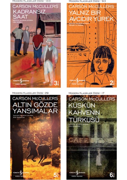 Kadransız Saat - Yalnız Bir Avcıdır Yürek - Altın Gözde Yansımalar - Küskün Kahvenin Türküsü - Carson Mccullers - 4 Kitap