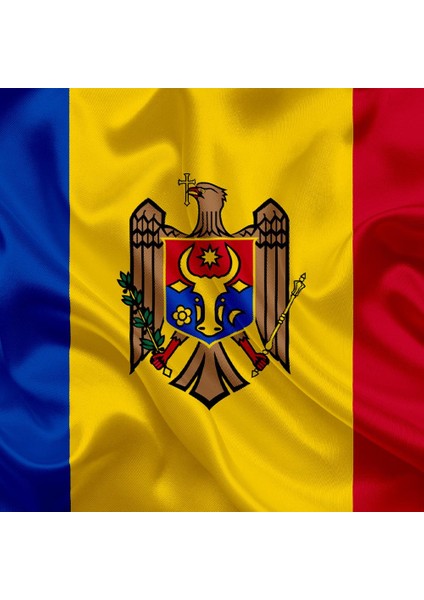 Moldova Gönder Bayrağı Raşel Kumaş 50 x 75 cm