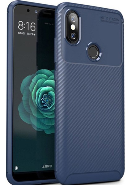 Xiaomi Mi 8 Karbon Tasarımlı Kapak - Lacivert