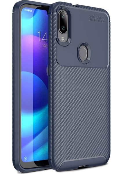Xiaomi Mi Play Karbon Tasarımlı Kapak - Lacivert