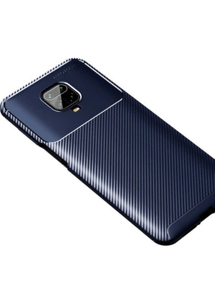 Xiaomi Redmi Note 9s Karbon Tasarımlı Kapak - Lacivert