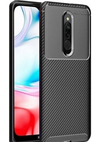 Xiaomi Redmi 8 Karbon Tasarımlı Kapak - Siyah