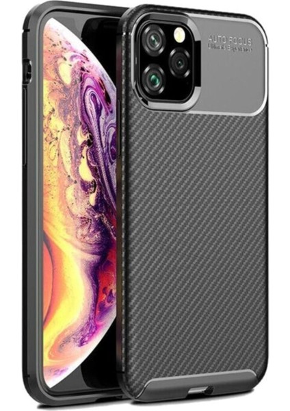 Apple Iphone 12 Pro Karbon Tasarımlı Kapak - Siyah