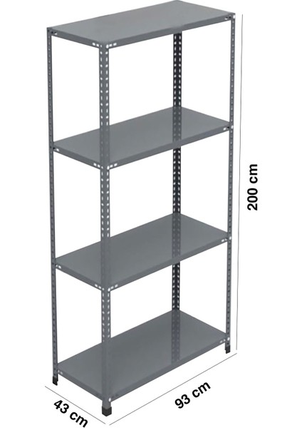 4 Kat 2 Metre Çelik Depo Arşiv Rafı