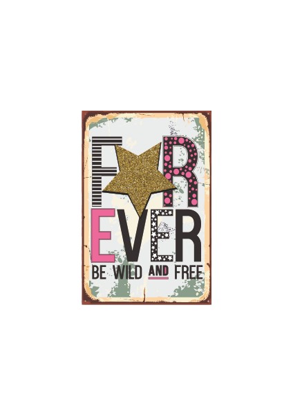 Forever Retro Ahşap Poster 20 cm x 30 cm