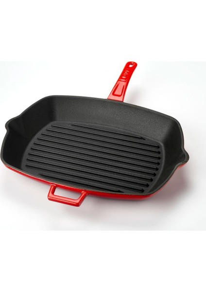 Izgara Grill Tava Kırmızı 20X20 Metal Kulplu fırsatları
