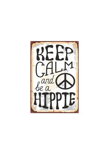 Hippi Retro Ahşap Poster 20X30 cm