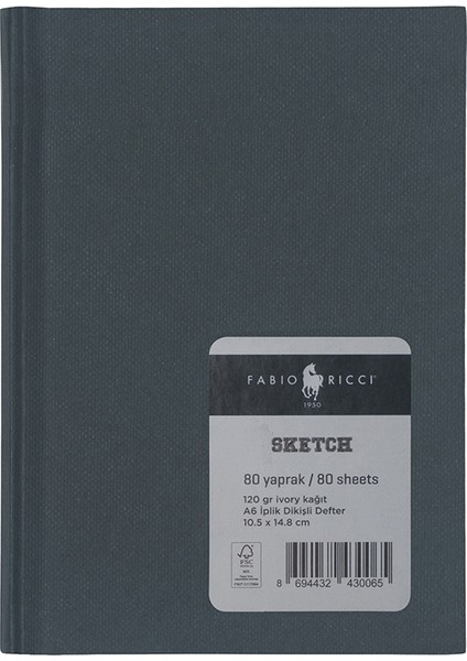 Fabio Ricci Skecth A6 Ciltli Çizim Defteri 10,5 x 14,8 cm Yeşil