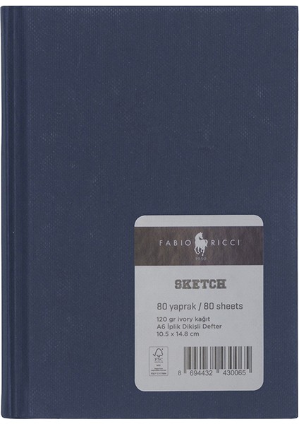 Skecth A6 Ciltli Çizim Defteri 10,5 x 14,8 cm Lacivert