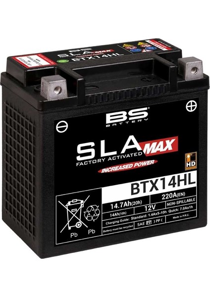 Harley-Davidson Xl 883 Sportster Akü BTX14HL Sla Max 2004-2008