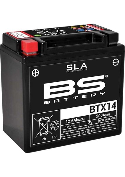 Bmw R 1200 Gs Akü BTX14 Sla 2002-2018