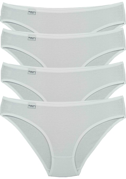 Kadın Beyaz 4'lü Paket Likralı Slip Külot