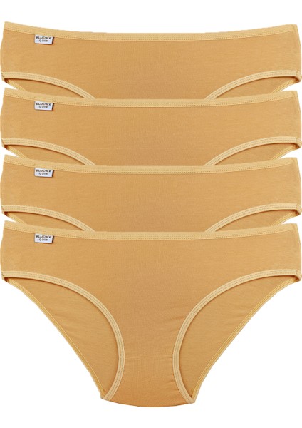 Kadın Ten 4'lü Paket Likralı Slip Külot