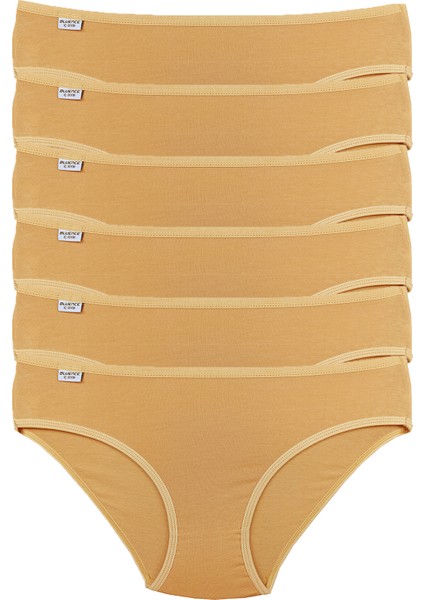 Kadın Ten 6'lı Paket Likralı Slip Külot