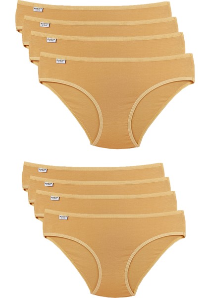 Kadın Ten 8'li Paket Likralı Slip Külot