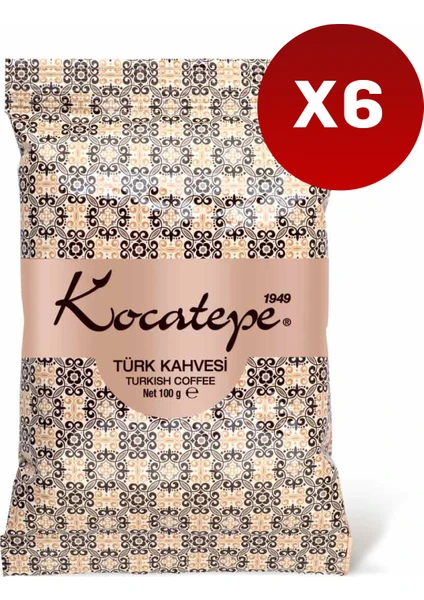 Kocatepe Kahve Kocatepe Türk Kahvesi 100 gr Folyo 6'lı Paket