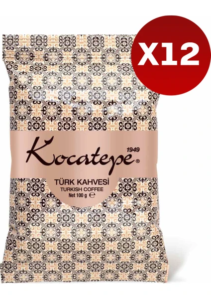 Kocatepe Kahve Kocatepe Türk Kahvesi 100 gr Folyo 12'li Paket