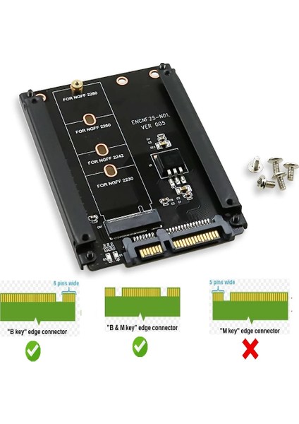 4358 B+M Key M.2 Ngff SSD To 2.5 HDD Harddisk Kutusu