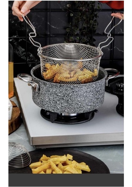 Granit Kızartma Tenceresi 22 cm