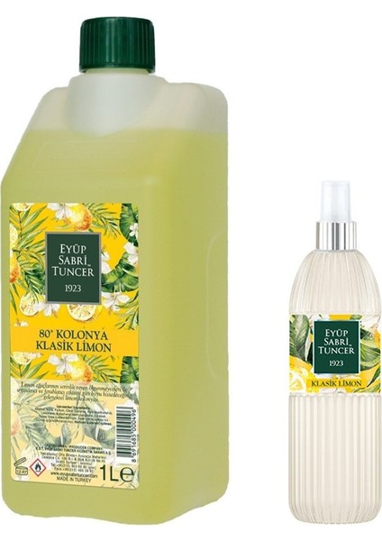 Klasik Limon Kolonyası 1 Litre + 150 ml Sprey