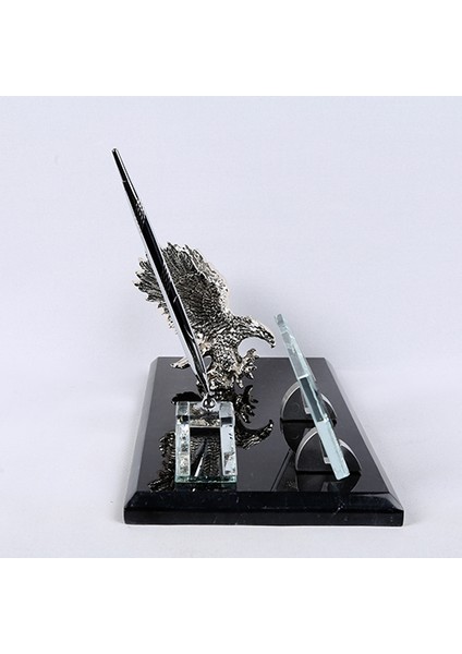 İsme Özel Gümüş Kartal Figürlü Mermer Masaüstü İsimlik Antik Gümüş modelleri