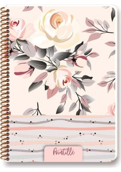 Pointille Plastik Kapak 80 Yaprak Çizgili Ciltli Defter 20 x 28 cm