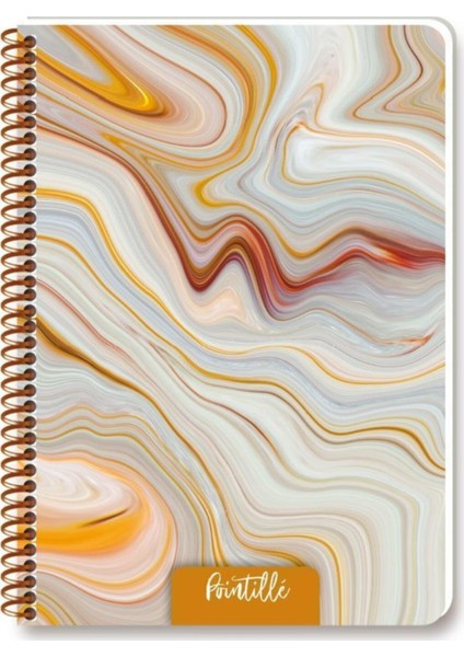 Pointille Plastik Kapak 80 Yaprak Çizgili Ciltli Defter 20 x 28 cm