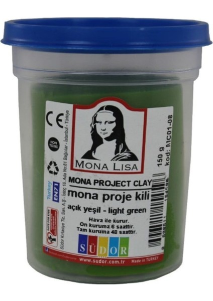 Mona Açık Yeşil Renk Proje Kili 150 gr Project Clay
