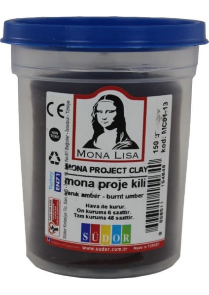 Mona Yanmış Kehribar Renk Proje Kili 150 gr Project Clay