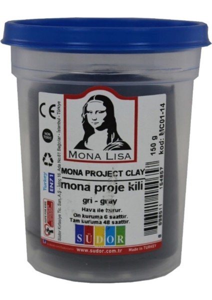Mona Gri Renk Proje Kili 150 gr Project Clay