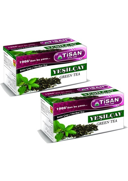 Yeşil Çay Bitki Çayı 20 Süzen Poşet x 2