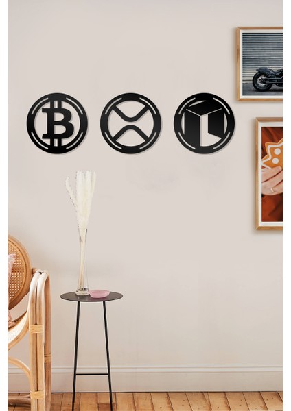Bitcoin Xro Neo Figürlü Dekoratif Ahşap Tablo